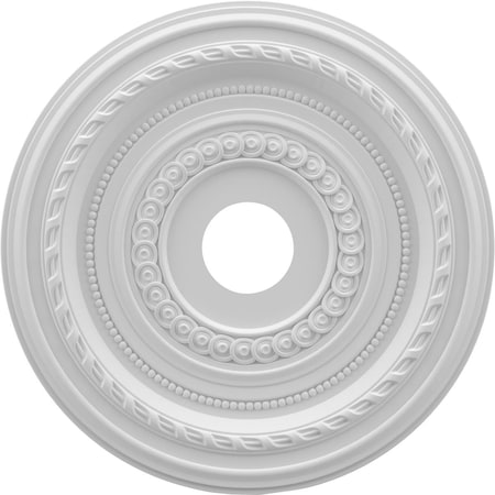 Ekena Millwork Cole Thermoformed PVC Ceiling Medallion (Fits Canopies up to 5 1/8"), 19"OD x 3 1/2"ID x 1"P CMP19CO